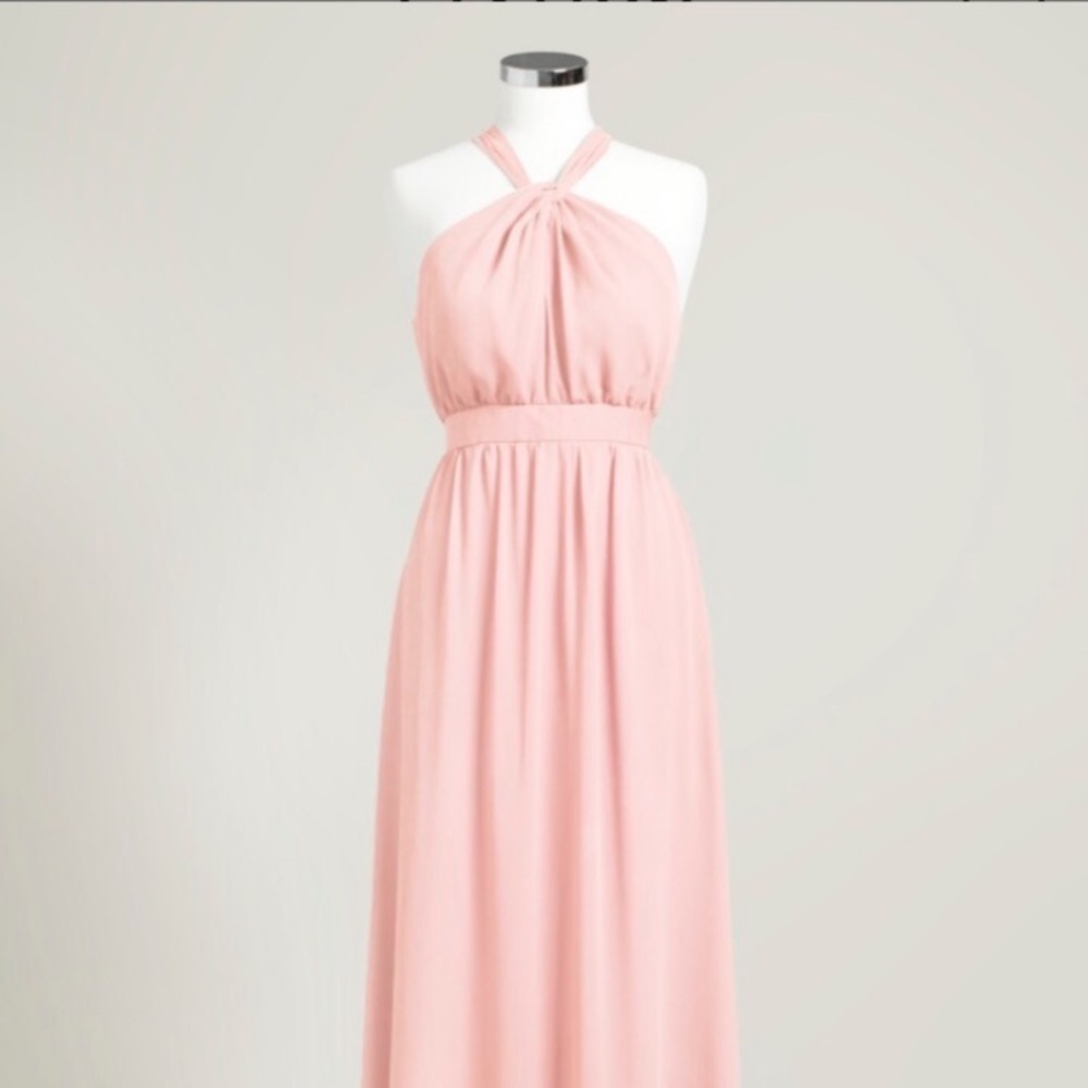 Blush Bridesmaid Chiffon Halter Dress - Sz 4 | 6